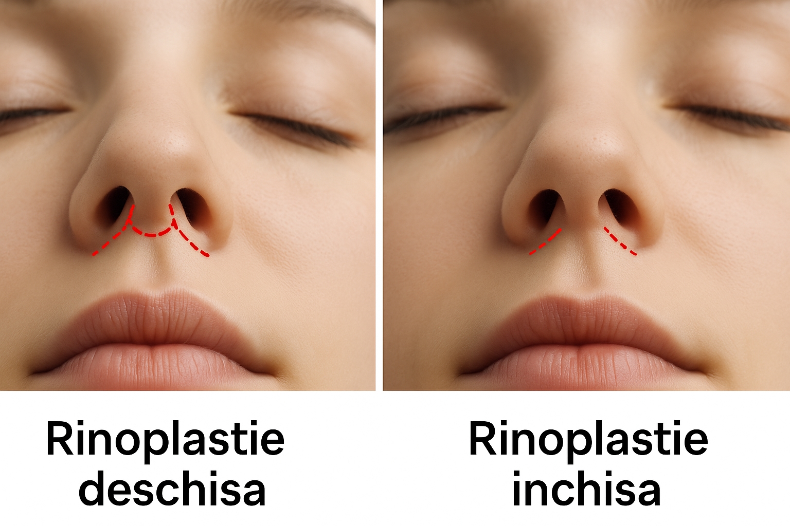 Diferențe între rinoplastia deschisă și rinoplastia închisă